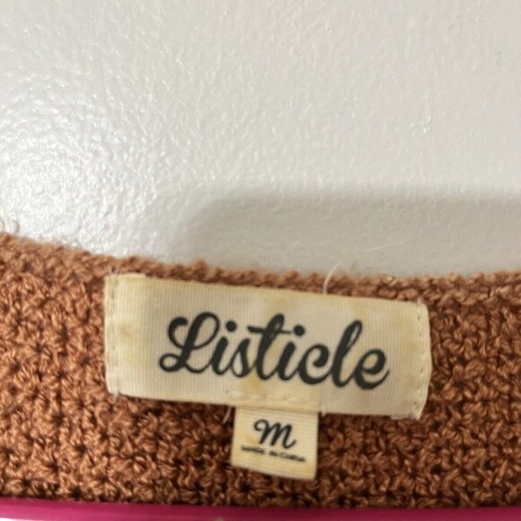 Listicle Womens Burnt Orange Wide Sweater Crew Neck Long Sleeve Size M EUC - Picture 6 of 12